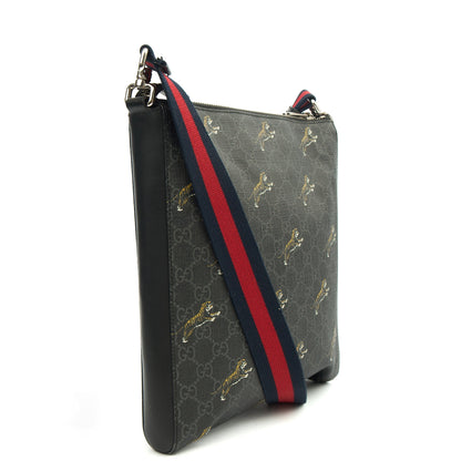 Gucci Cross Body Messenger in Night Courrier GG Supreme, Leather — Side View