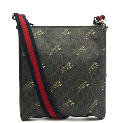 Gucci Cross Body Messenger in Night Courrier GG Supreme, Leather — Back View