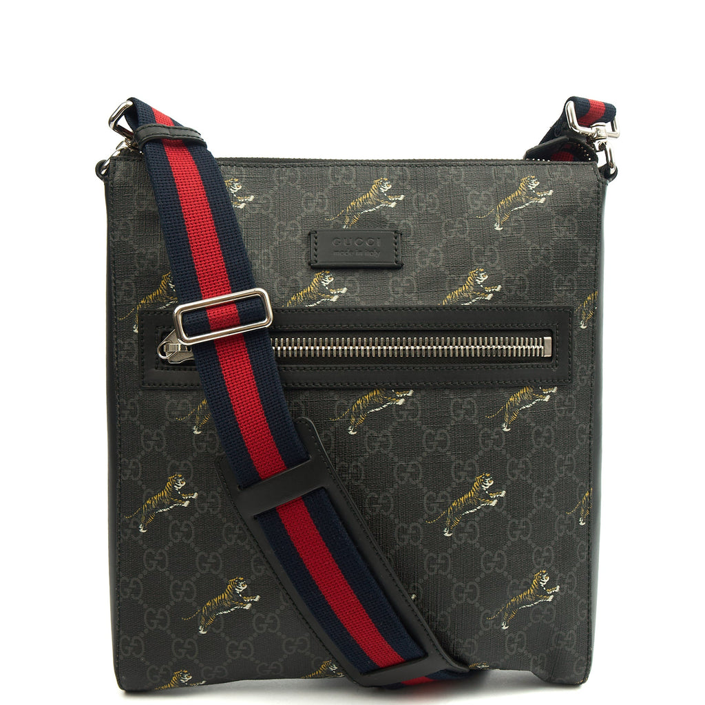 Gucci Cross Body Messenger in Night Courrier GG Supreme, Leather — Front View