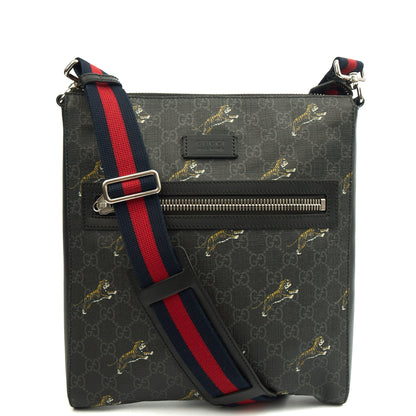 Gucci Cross Body Messenger in Night Courrier GG Supreme, Leather — Front View