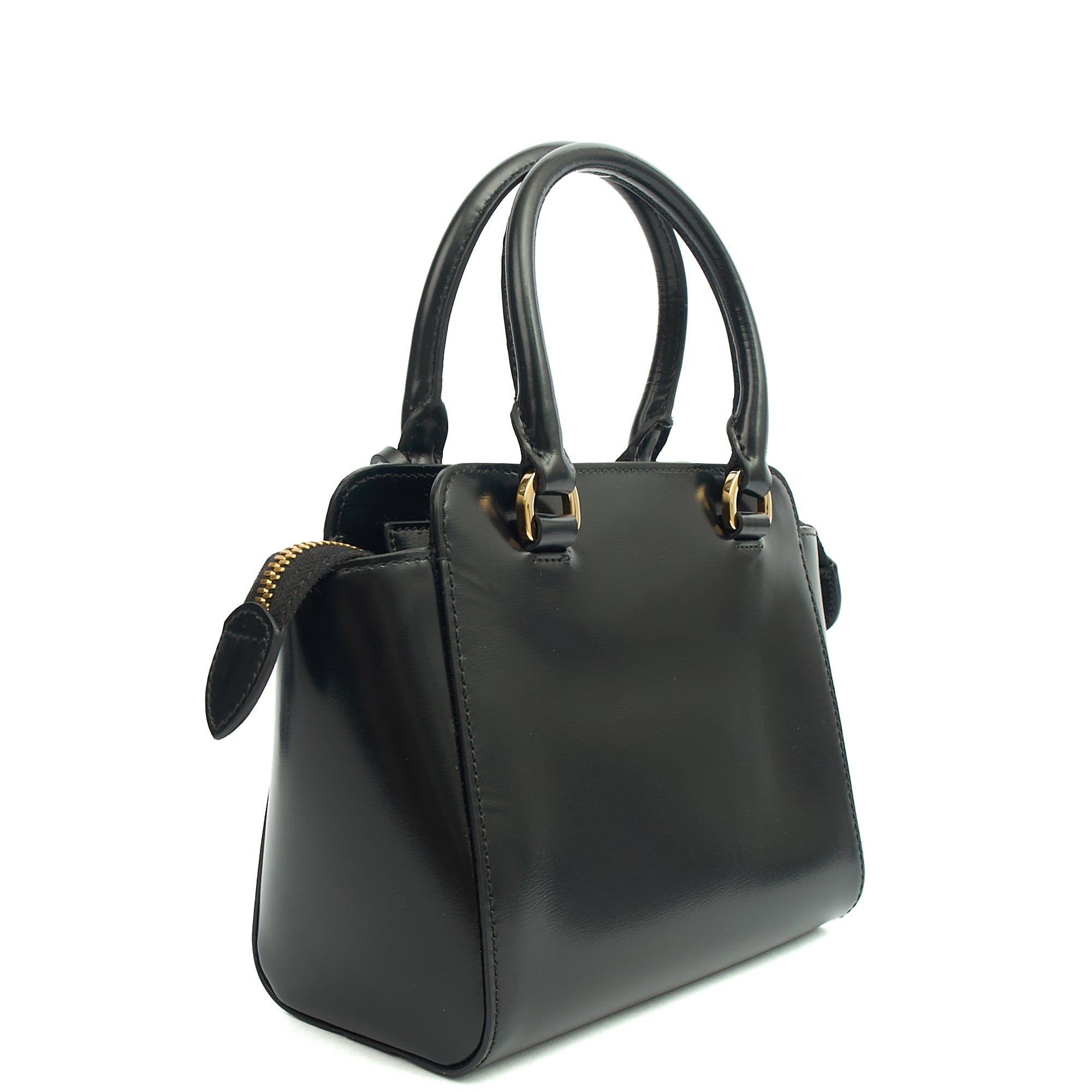 Prada Mini Bag Galleria Saffiano Mini in Black, Leather — Front View