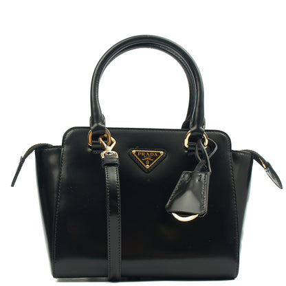 Prada Mini Bag Galleria Saffiano Mini in Black, Leather — Side View