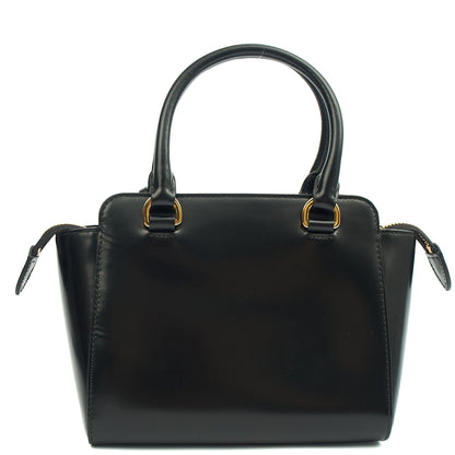 Prada Mini Bag Galleria Saffiano Mini in Black, Leather — Back View