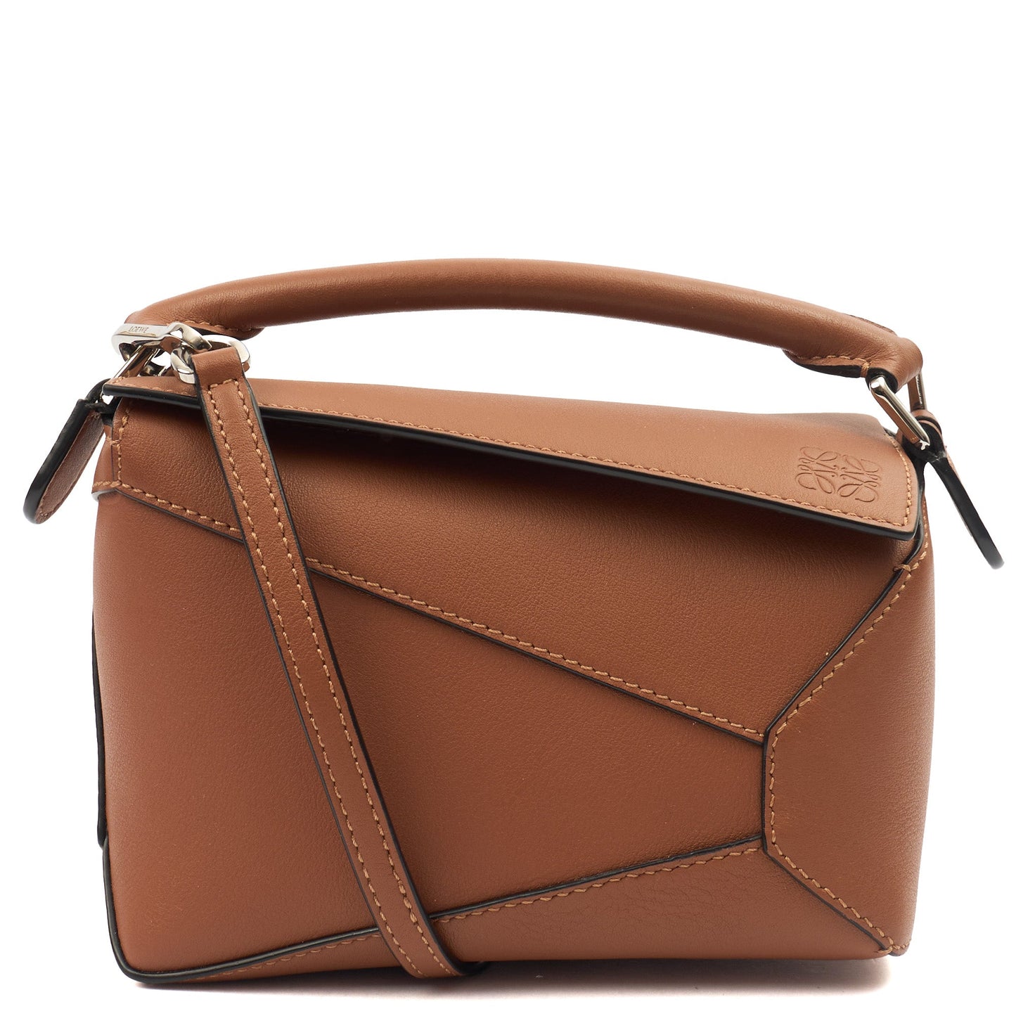 Loewe Cross Body Puzzle - Mini in Brown, Leather — Front View
