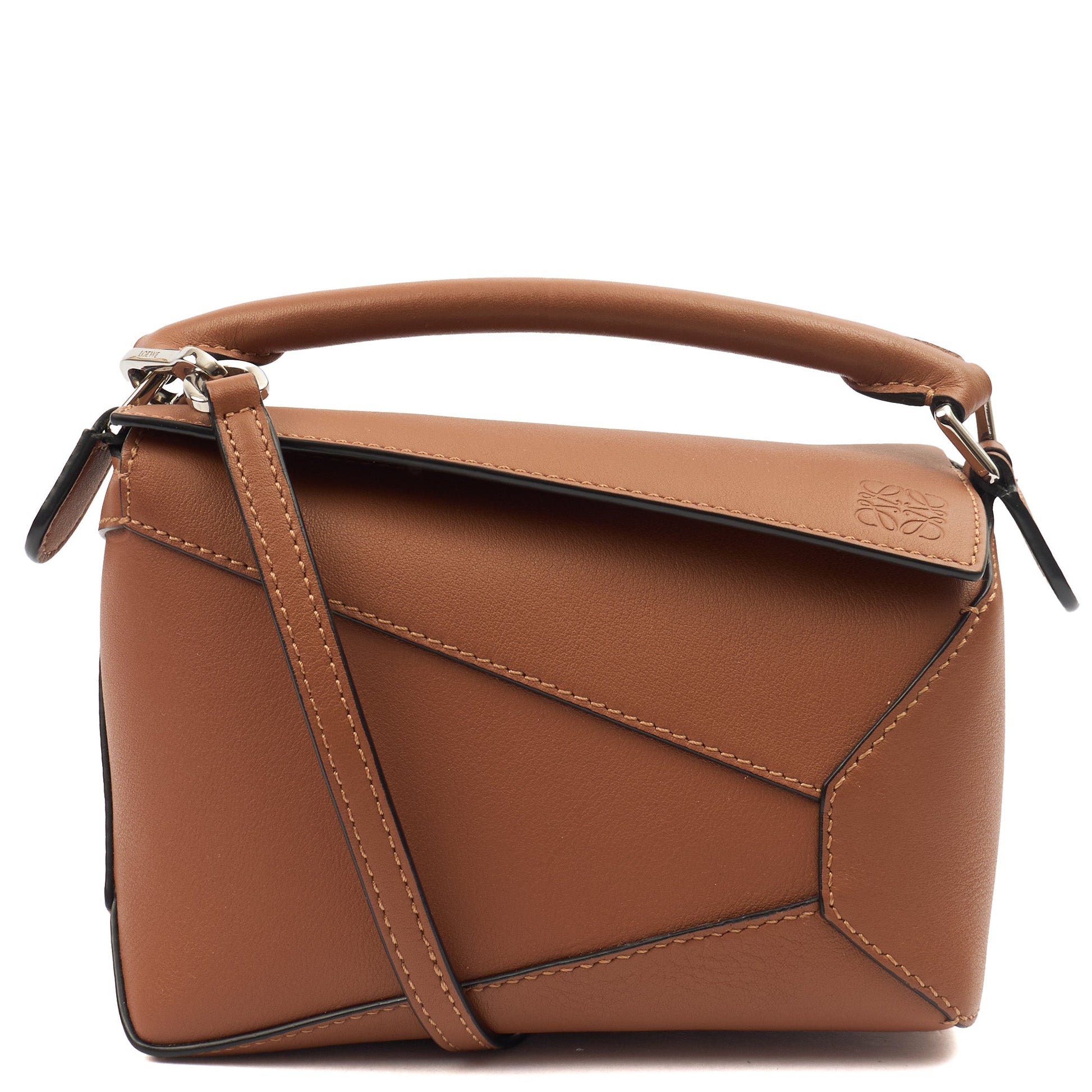 Loewe Cross Body Puzzle - Mini in Brown, Leather — Front View