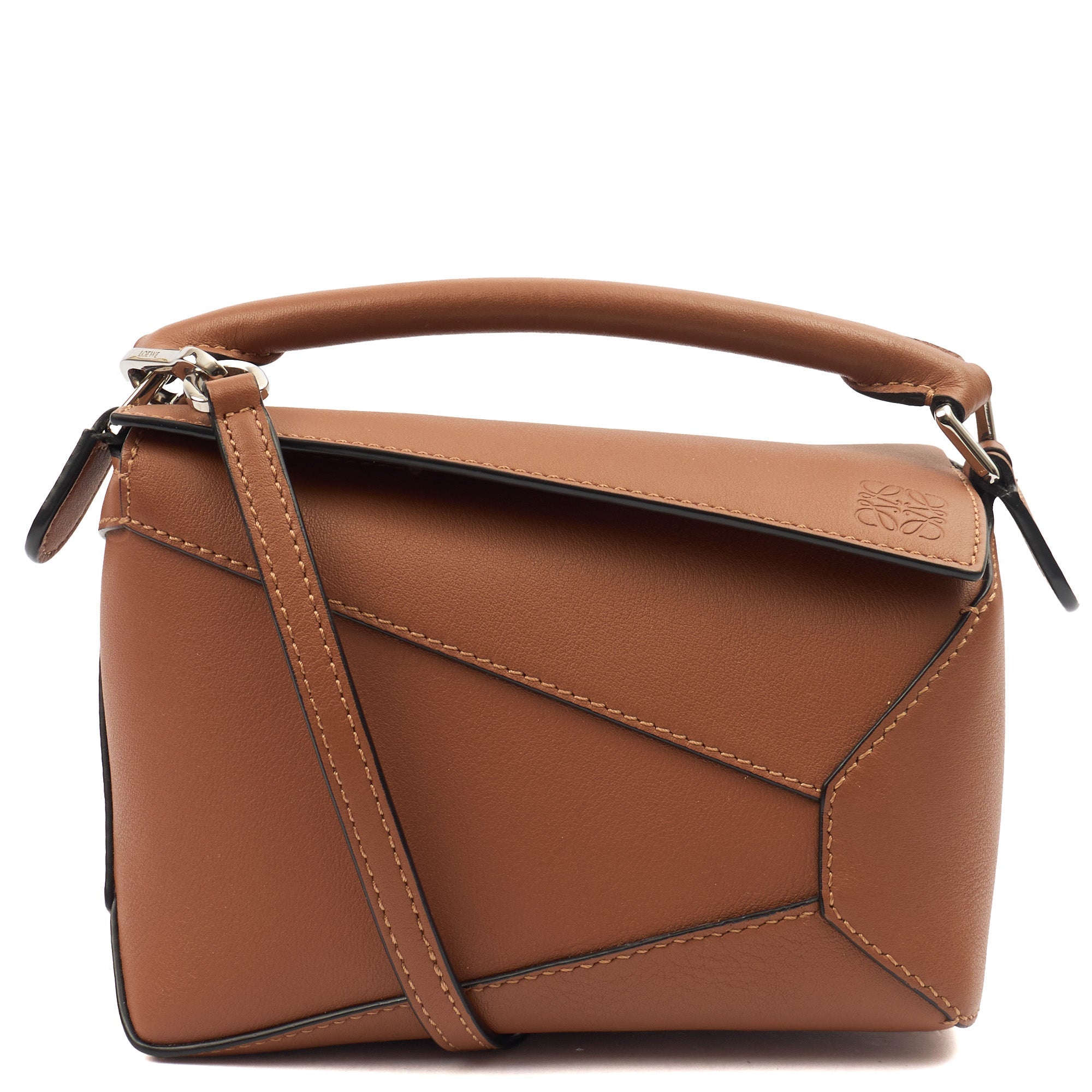 Loewe Cross Body Puzzle - Mini in Brown, Leather — Front View
