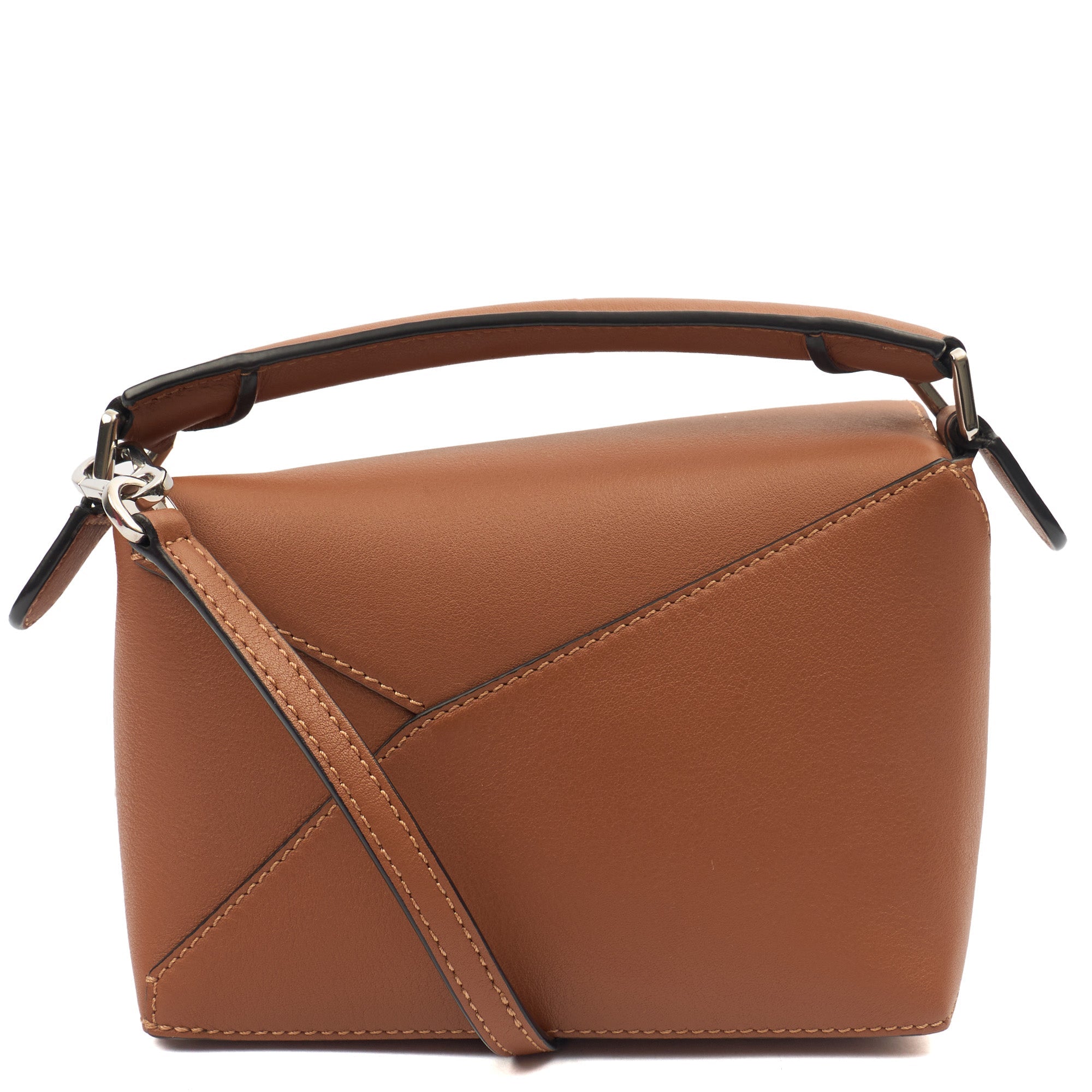 Loewe Cross Body Puzzle - Mini in Brown, Leather — Top View