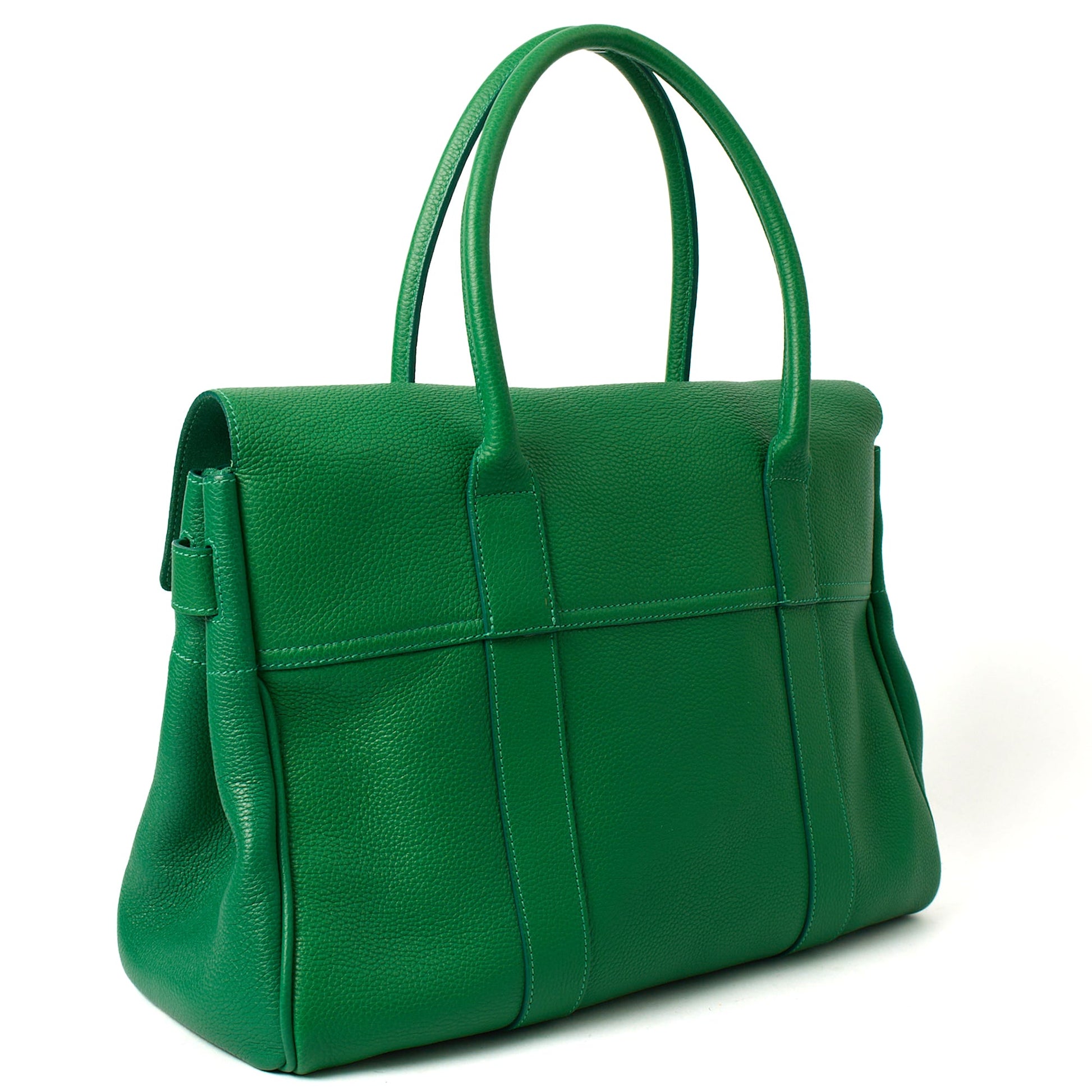 Mulberry Tote Bayswater Heritage in Lawn Green, Calfskin Leather — Back View