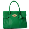 Mulberry Tote Bayswater Heritage in Lawn Green, Calfskin Leather — Front View