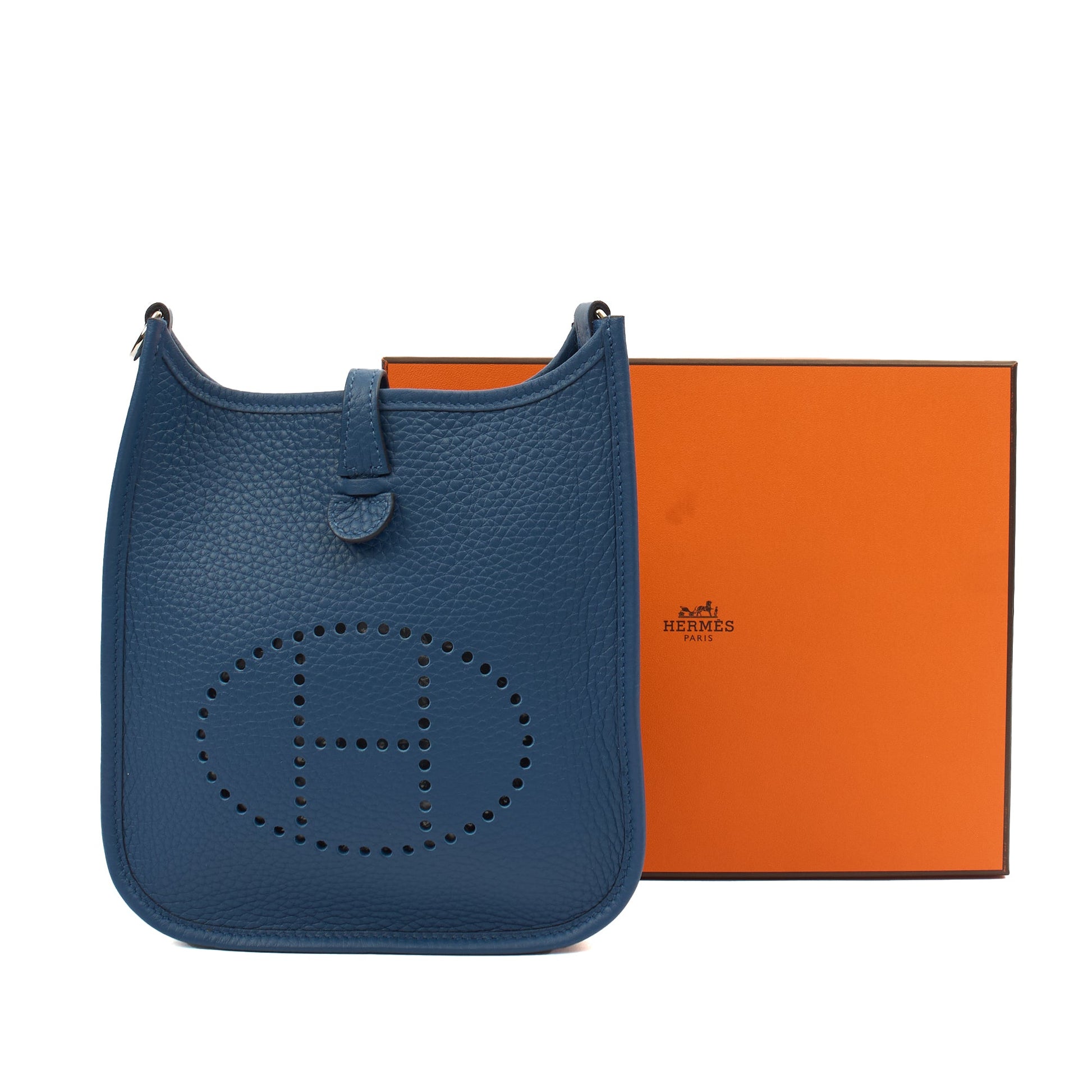 Hermes Evelyne 16 in Bleu Jean, Clemence Leather — Alternate View 30