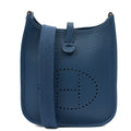 Hermes Evelyne 16 in Bleu Jean, Clemence Leather — Front View