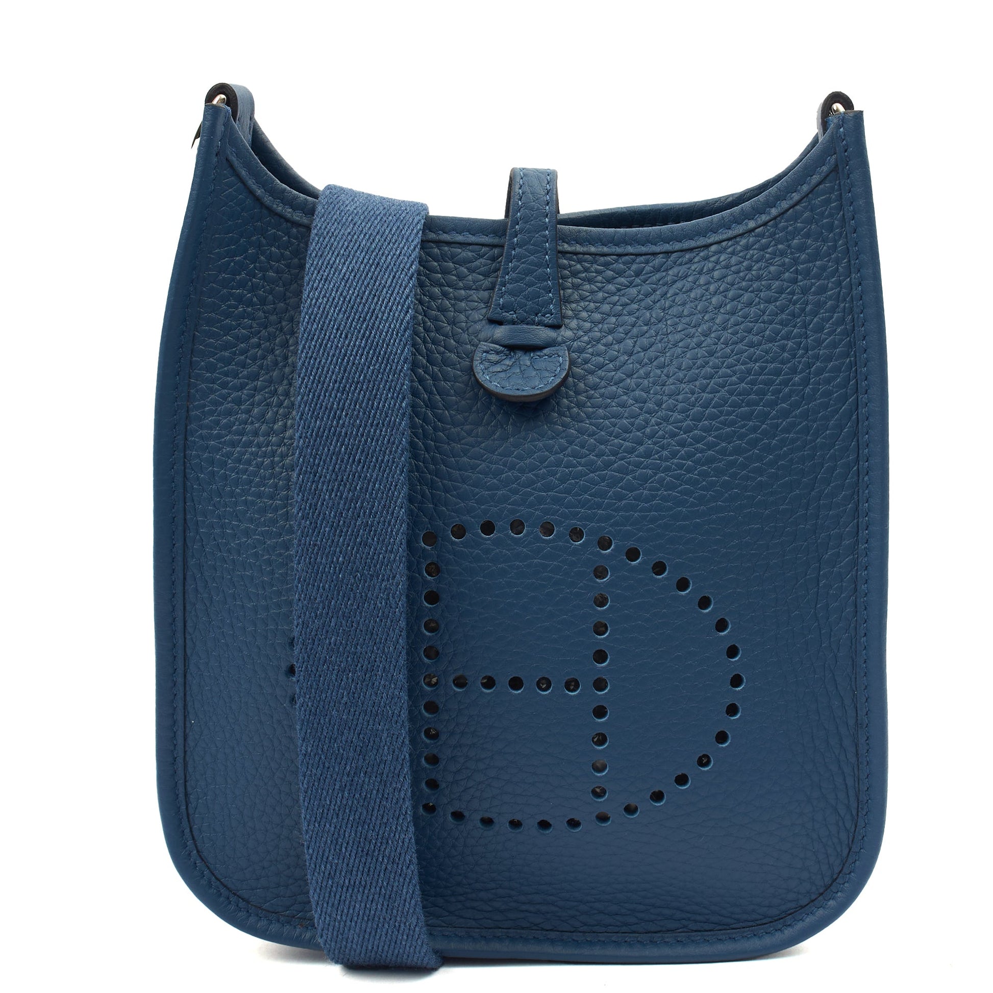 Hermes Evelyne 16 in Bleu Jean, Clemence Leather — Alternate View 13