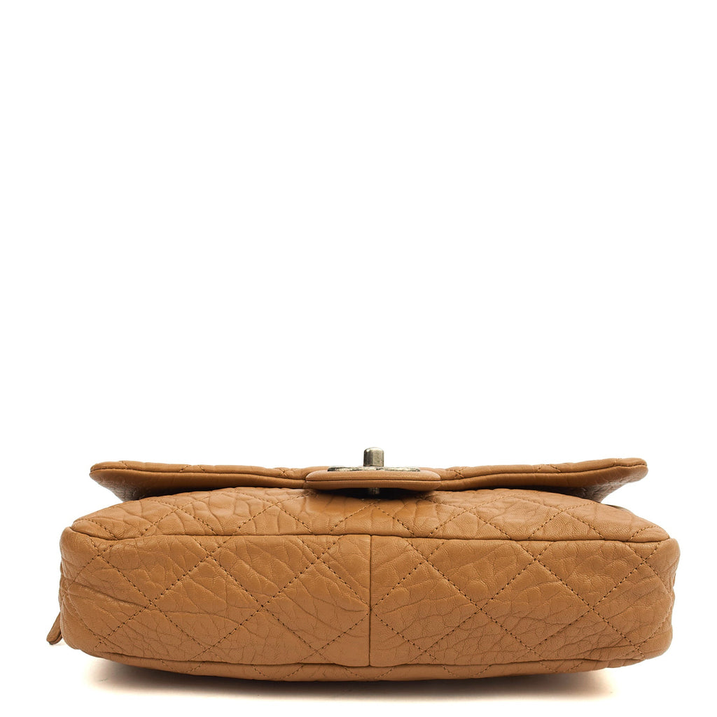 Chanel Shoulder Bag Flap Bag in Brown, Calfskin Leather — Detail View