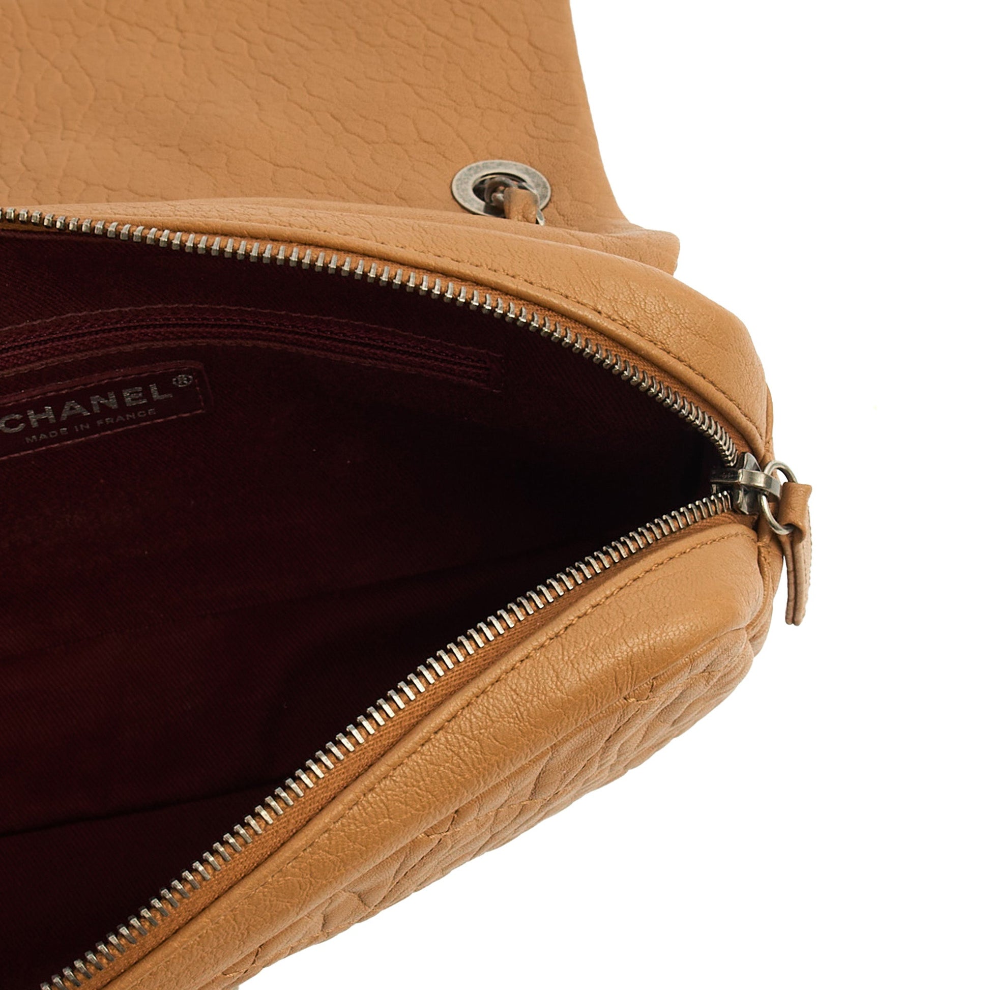 Chanel Shoulder Bag Flap Bag in Brown, Calfskin Leather — Alternate View 11