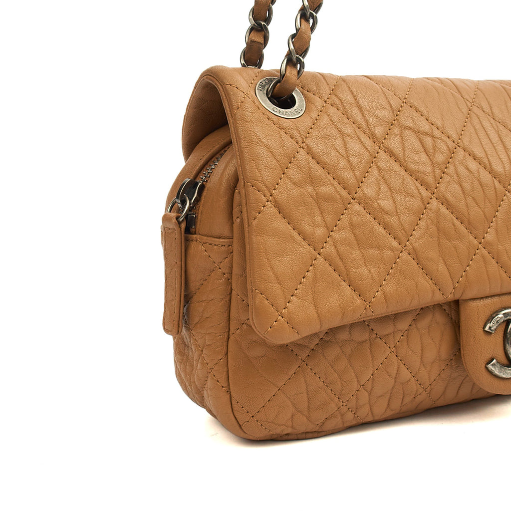 Chanel Shoulder Bag Flap Bag in Brown, Calfskin Leather — Alternate View 8