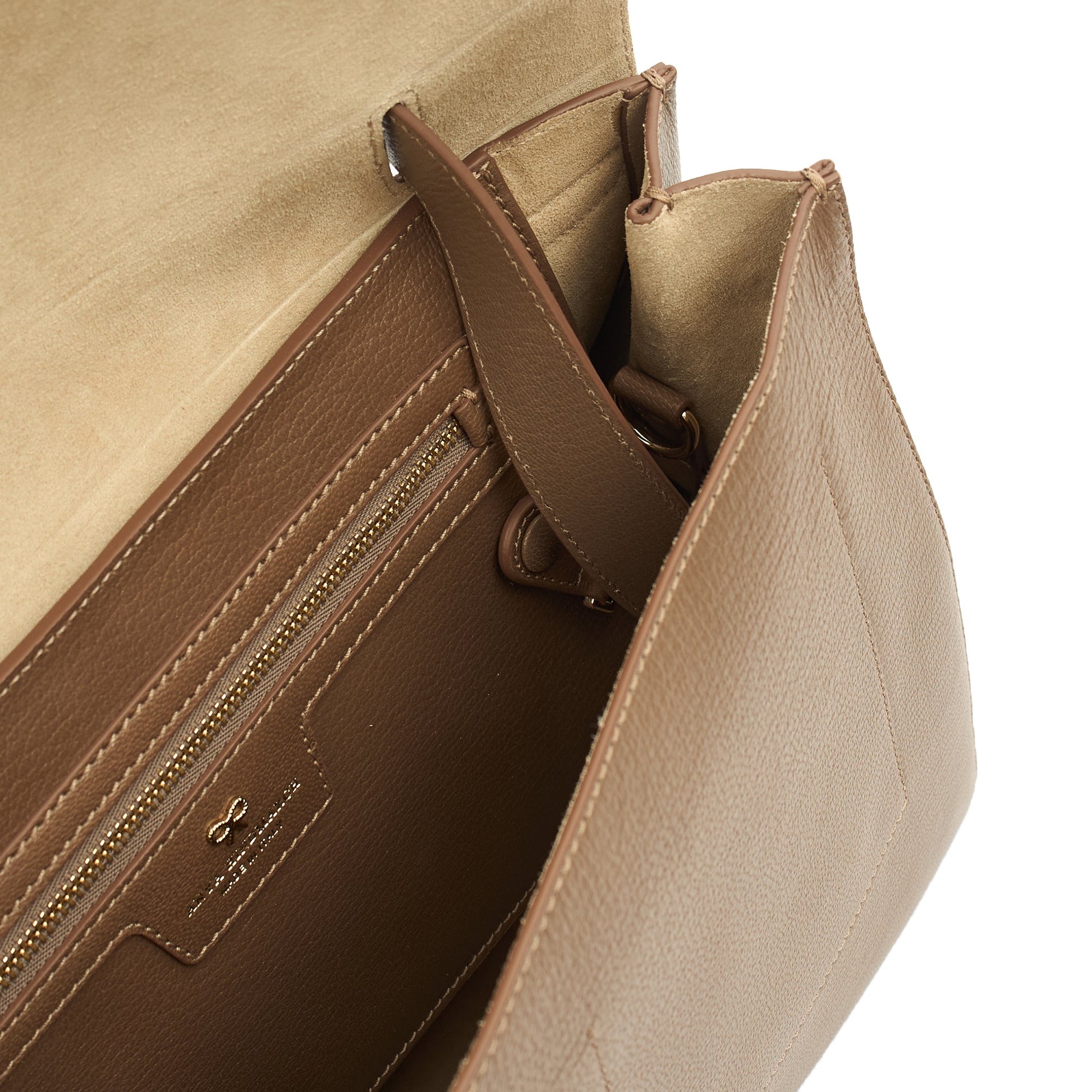 Anya Hindmarch Tote Bathurst Satchel in Brown, Leather — Detail View