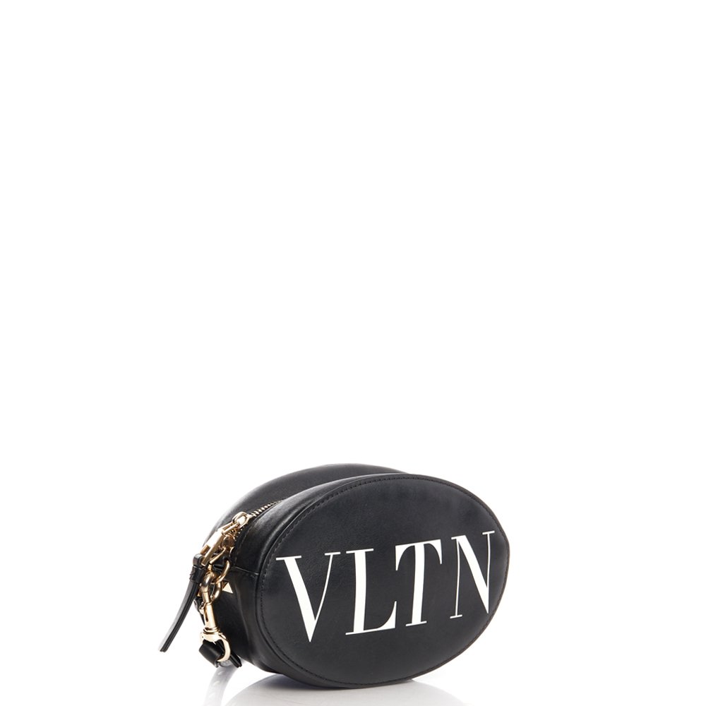 Valentino Cross Body V Logo Crossbody in Black, Calfskin — Side View