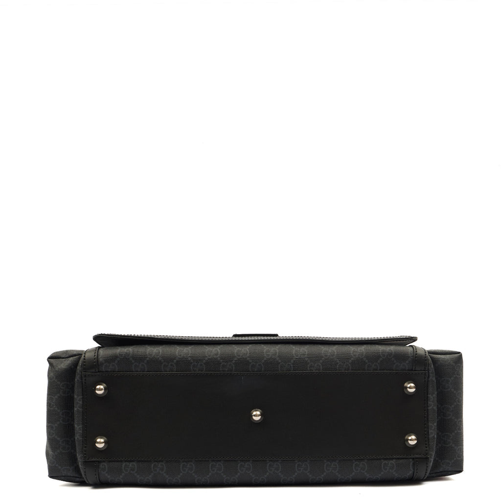 Gucci Cross Body Baby Carrier in GG Supreme, Exotic Effect Leather — Top View