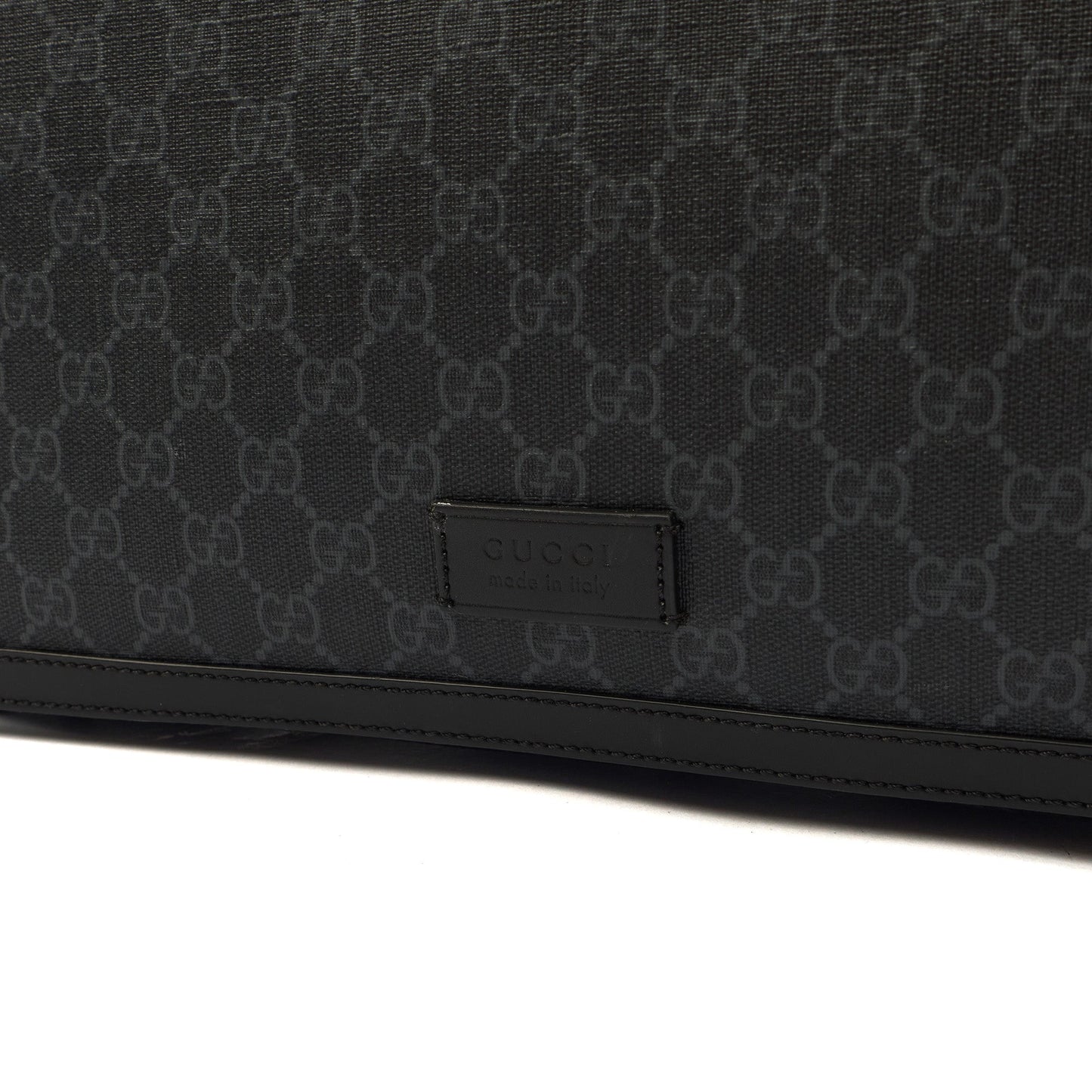 Gucci Cross Body Baby Carrier in GG Supreme, Exotic Effect Leather — Lifestyle View