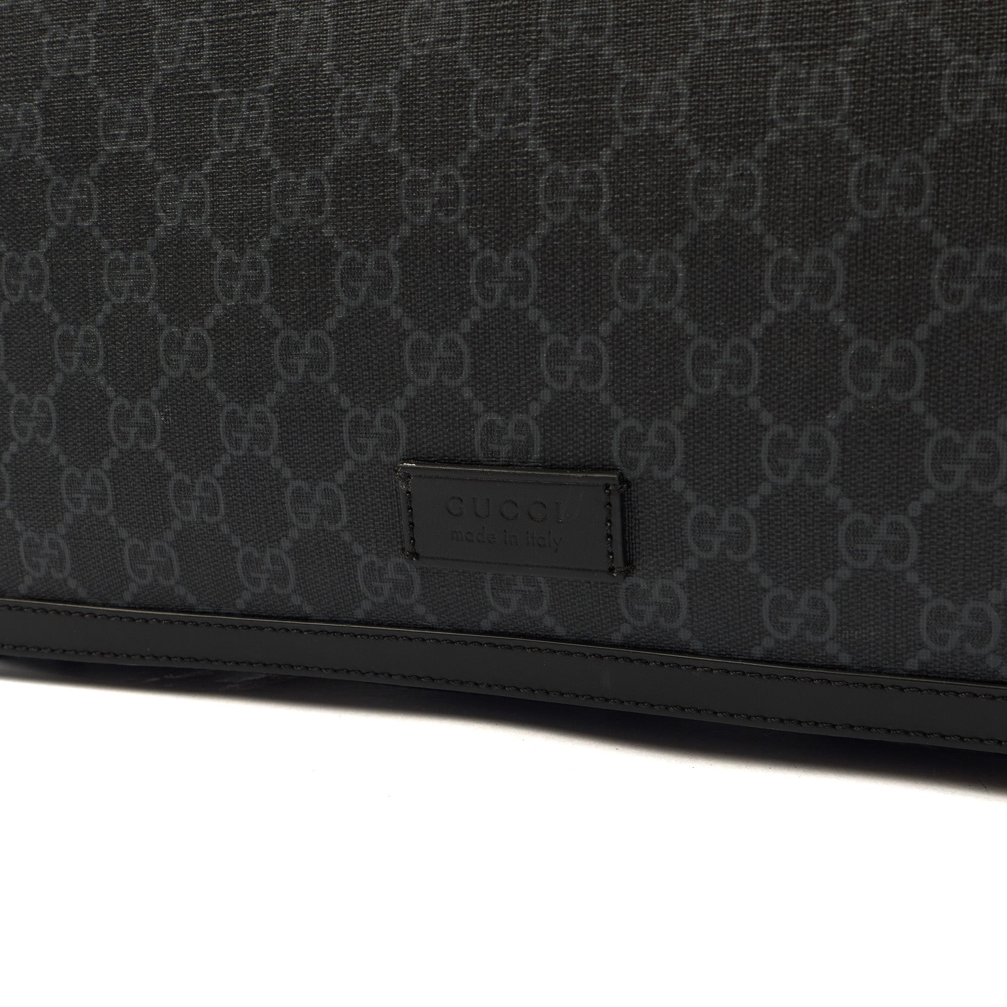 Gucci Cross Body Baby Carrier in GG Supreme, Exotic Effect Leather — Lifestyle View