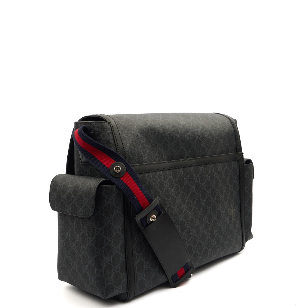 Gucci Cross Body Baby Carrier in GG Supreme, Exotic Effect Leather — Alternate View 9