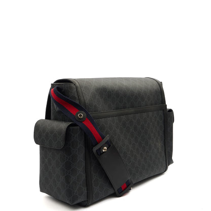 Gucci Cross Body Baby Carrier in GG Supreme, Exotic Effect Leather — Alternate View 9