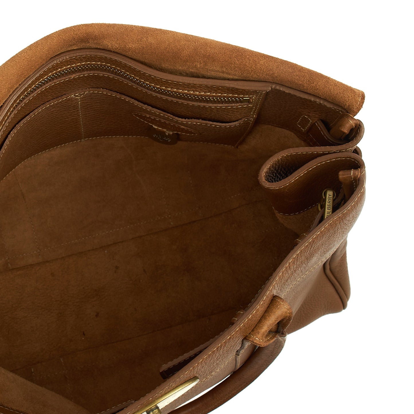 Mulberry Tote Bayswater Heritage in Oak, Calfskin Leather — Detail View
