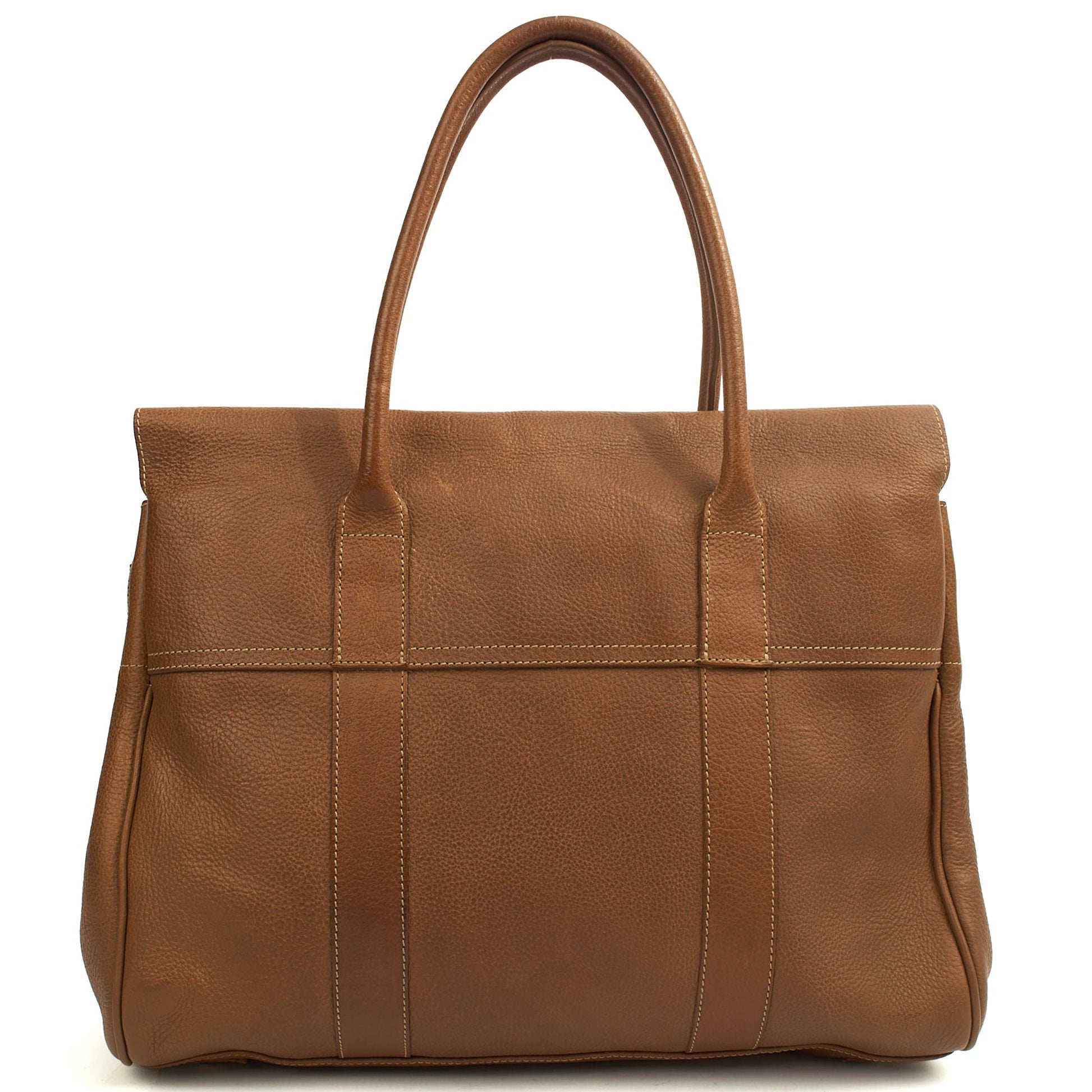 Mulberry Tote Bayswater Heritage in Oak, Calfskin Leather — Back View