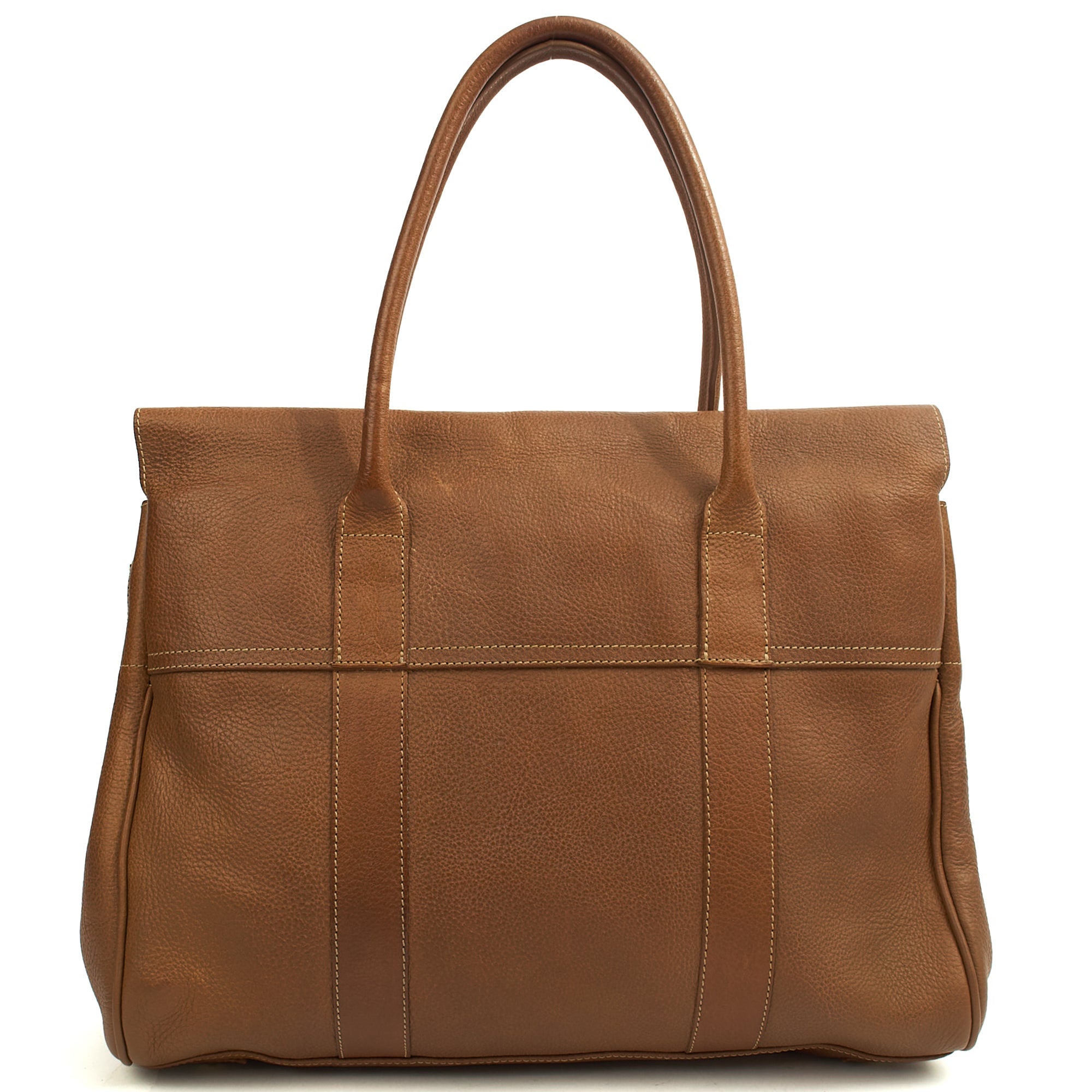 Mulberry Tote Bayswater Heritage in Oak, Calfskin Leather — Back View
