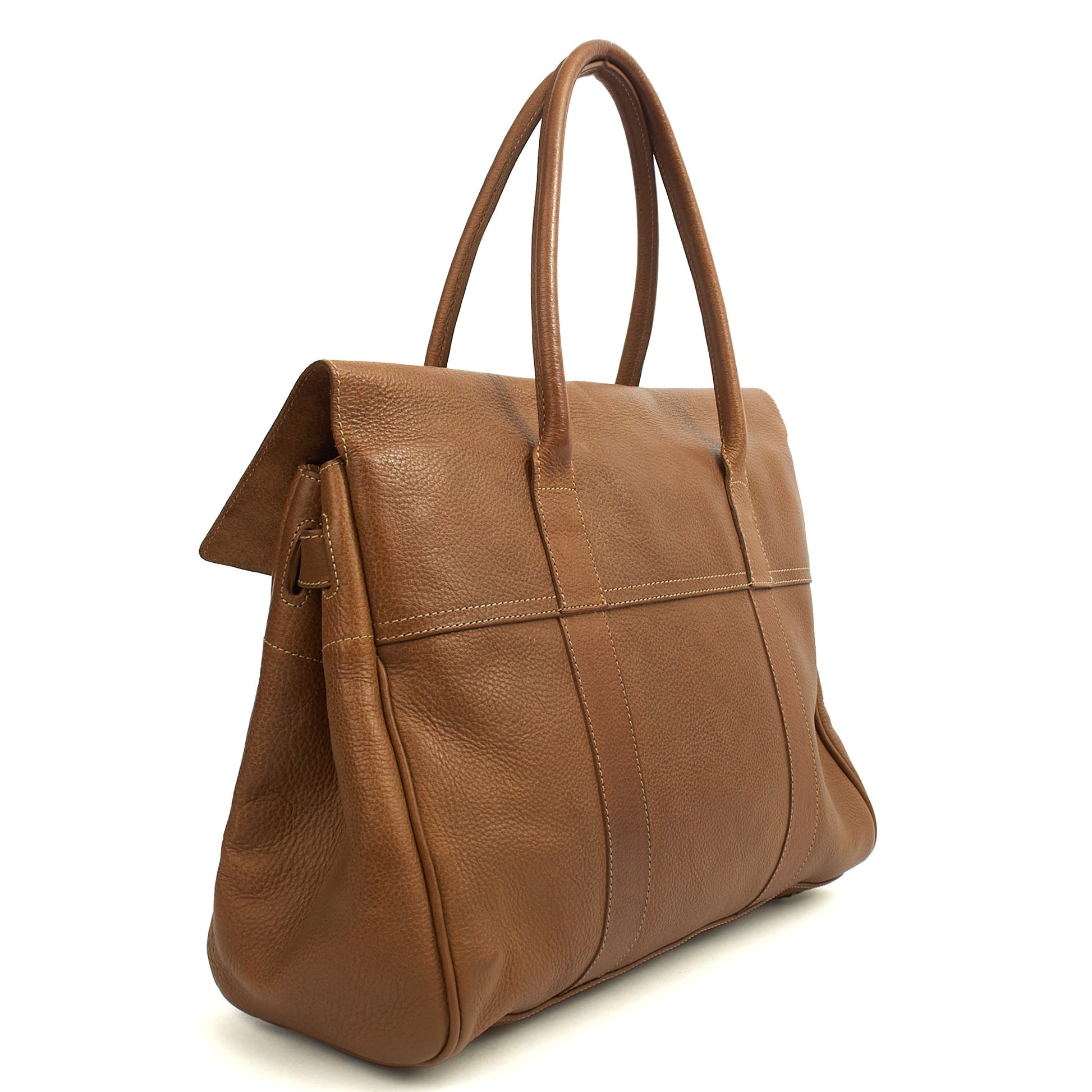 Mulberry Tote Bayswater Heritage in Oak, Calfskin Leather — Side View