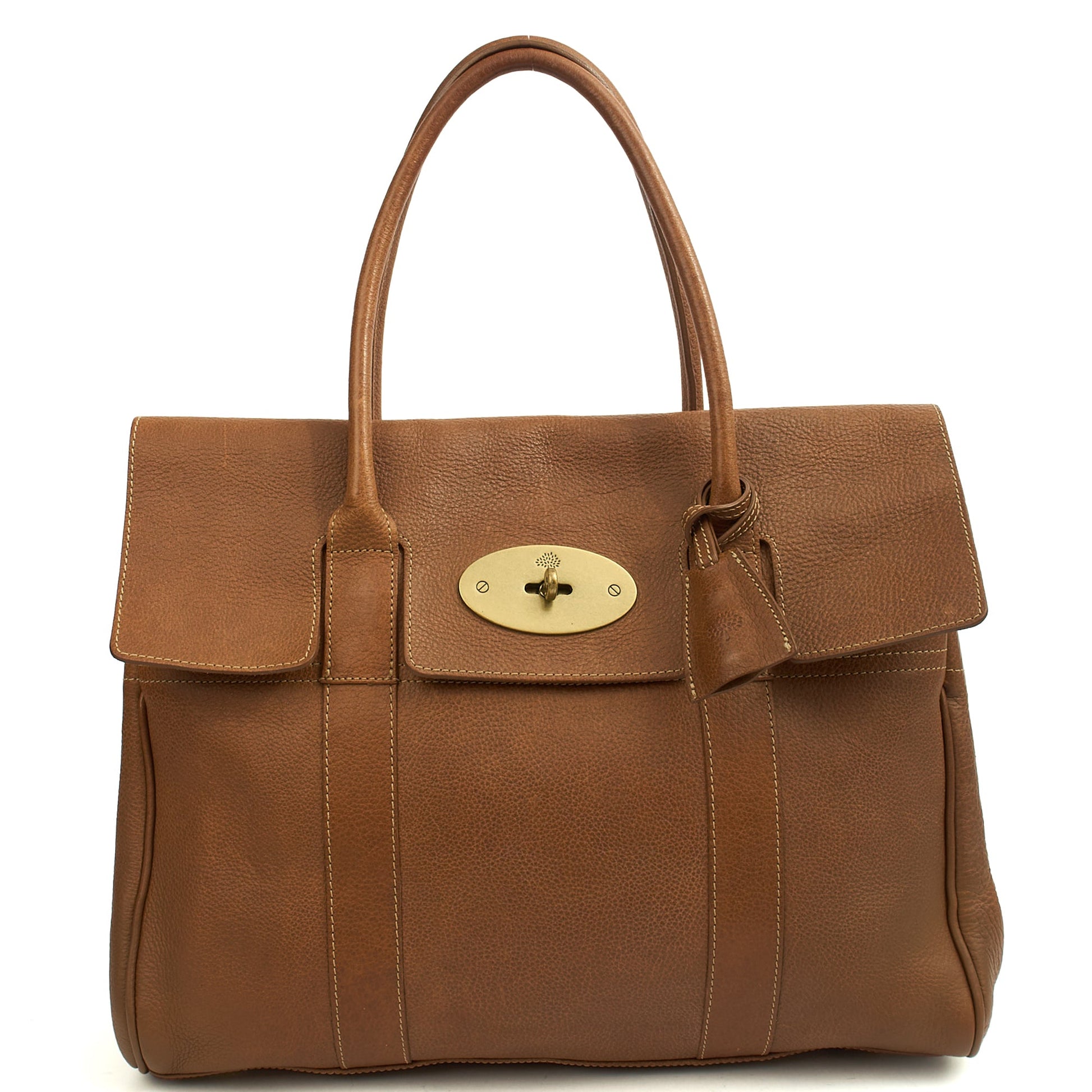 Mulberry Tote Bayswater Heritage in Oak, Calfskin Leather — Front View