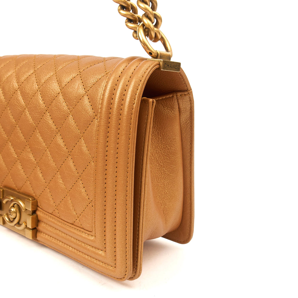 Chanel Shoulder Bag Boy - Medium in Metallic, Leather — Alternate View 7