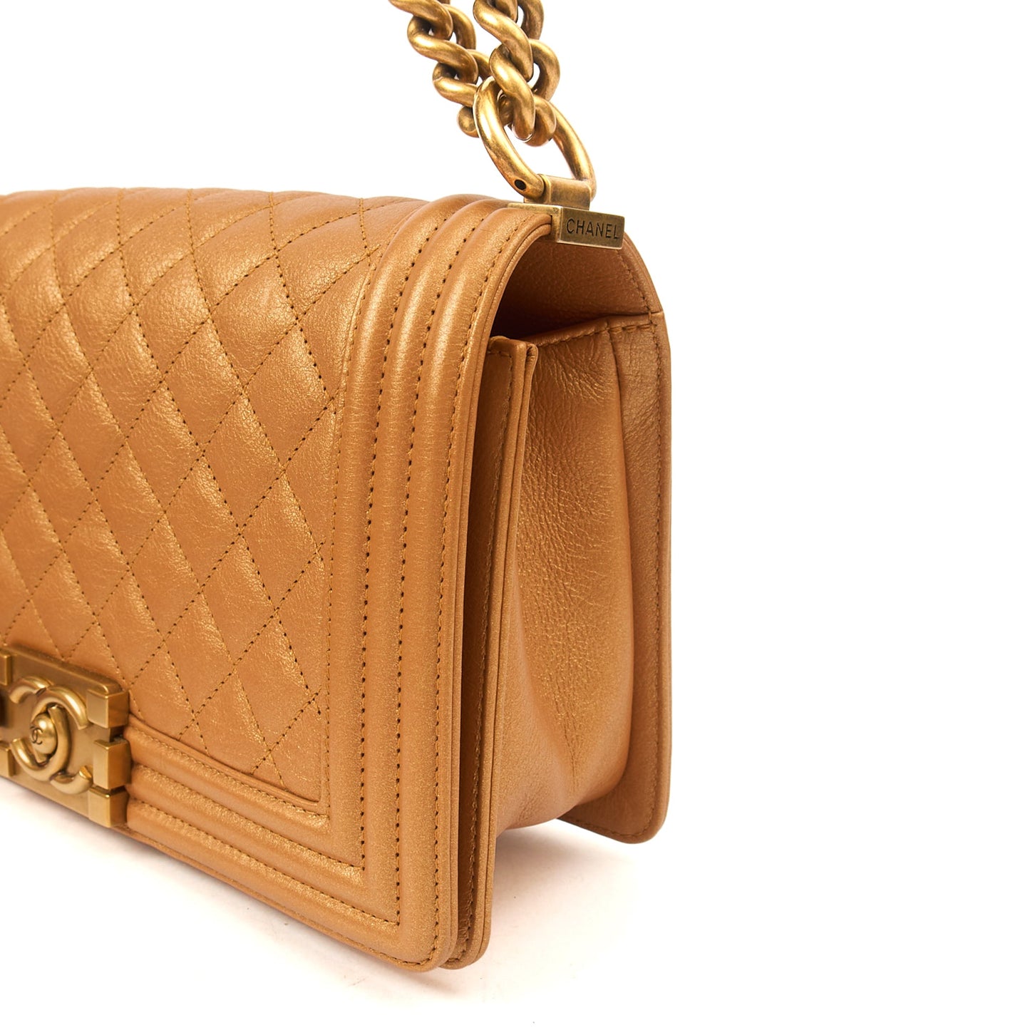 Chanel Shoulder Bag Boy - Medium in Metallic, Leather — Alternate View 27
