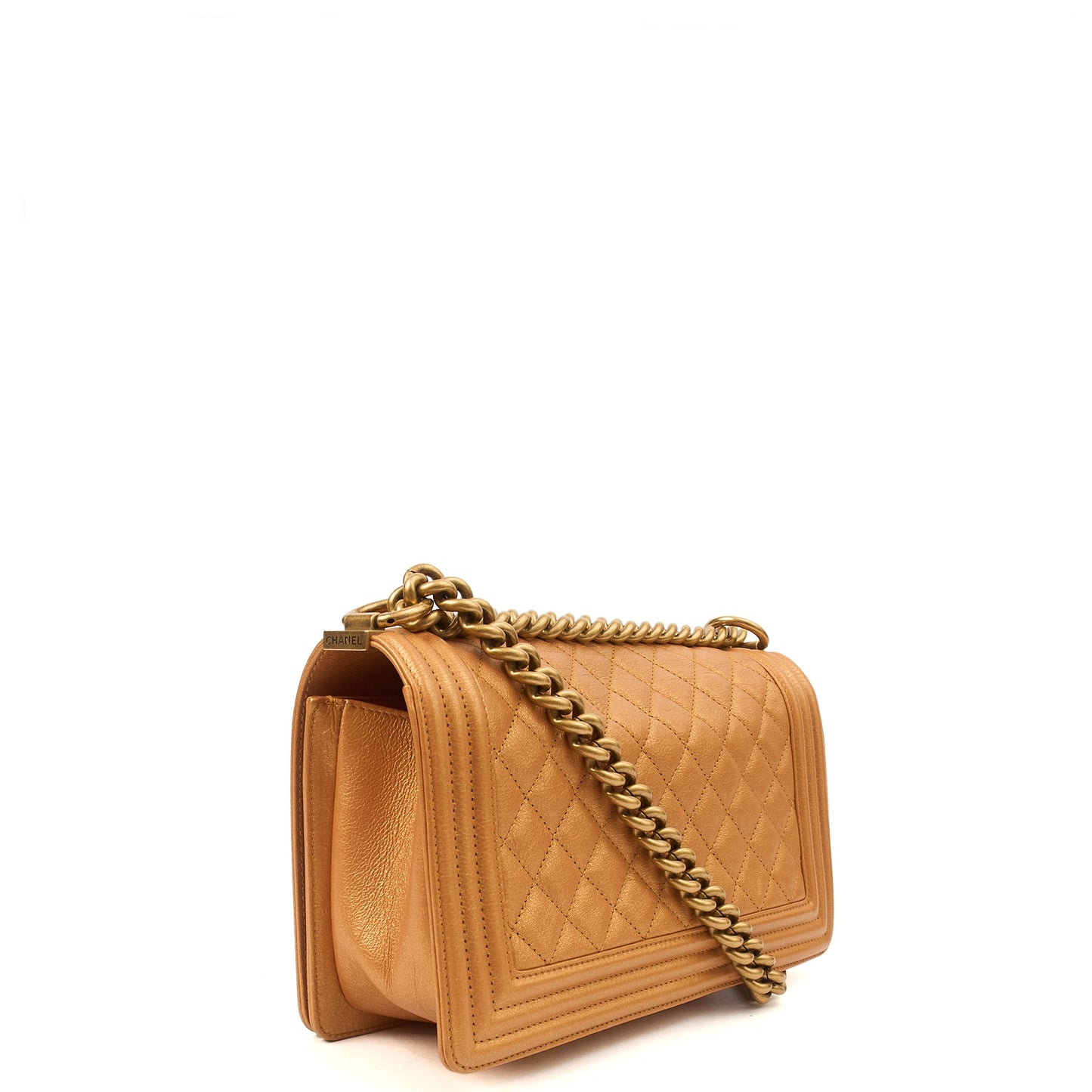 Chanel Shoulder Bag Boy - Medium in Metallic, Leather — Alternate View 12