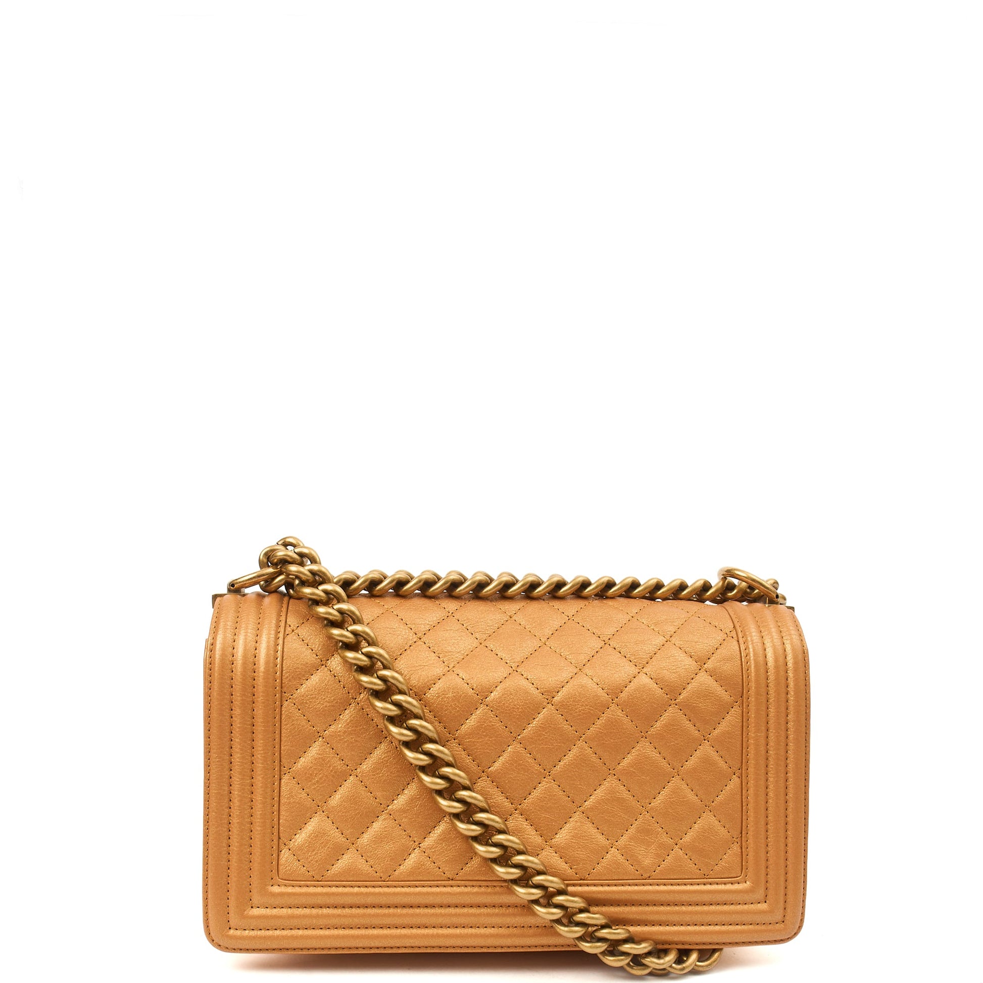 Chanel Shoulder Bag Boy - Medium in Metallic, Leather — Alternate View 23