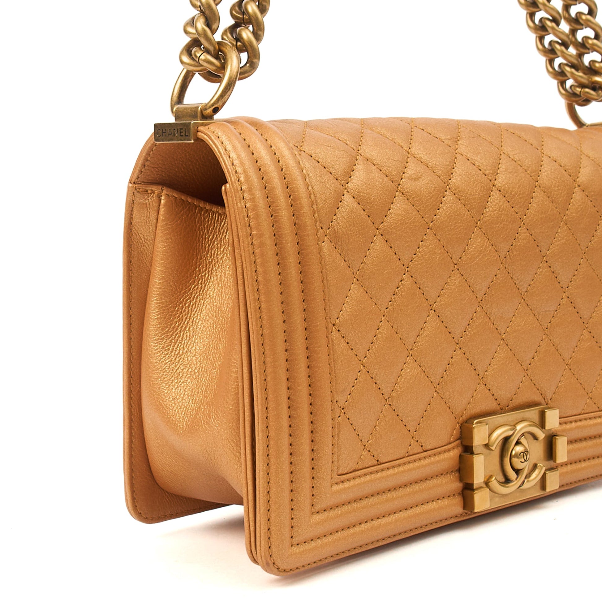 Chanel Shoulder Bag Boy - Medium in Metallic, Leather — Alternate View 19