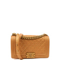 Chanel Shoulder Bag Boy - Medium in Metallic, Leather — Front View