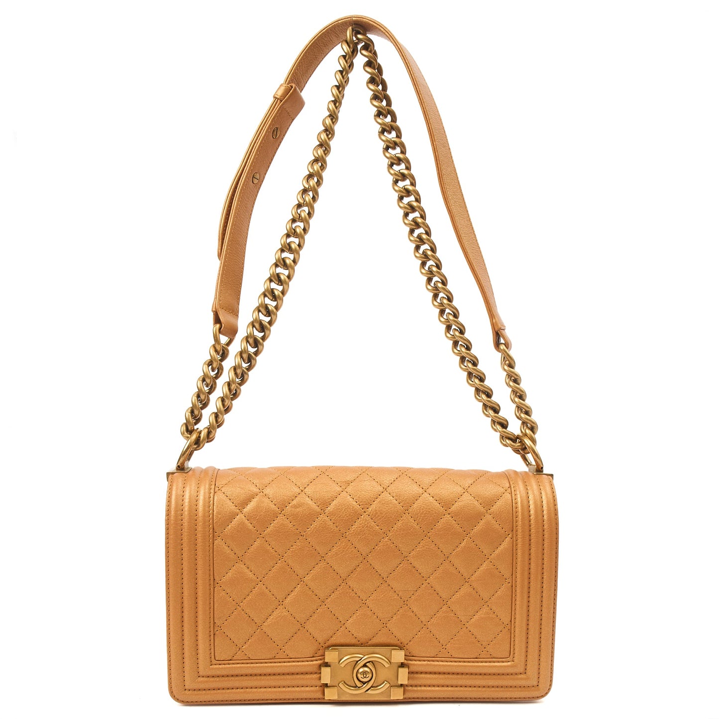 Chanel Shoulder Bag Boy - Medium in Metallic, Leather — Alternate View 15