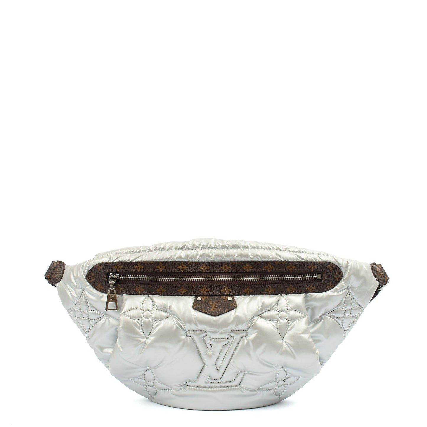 Louis Vuitton Cross Body Bumbag in Metallic, Fabric — Front View