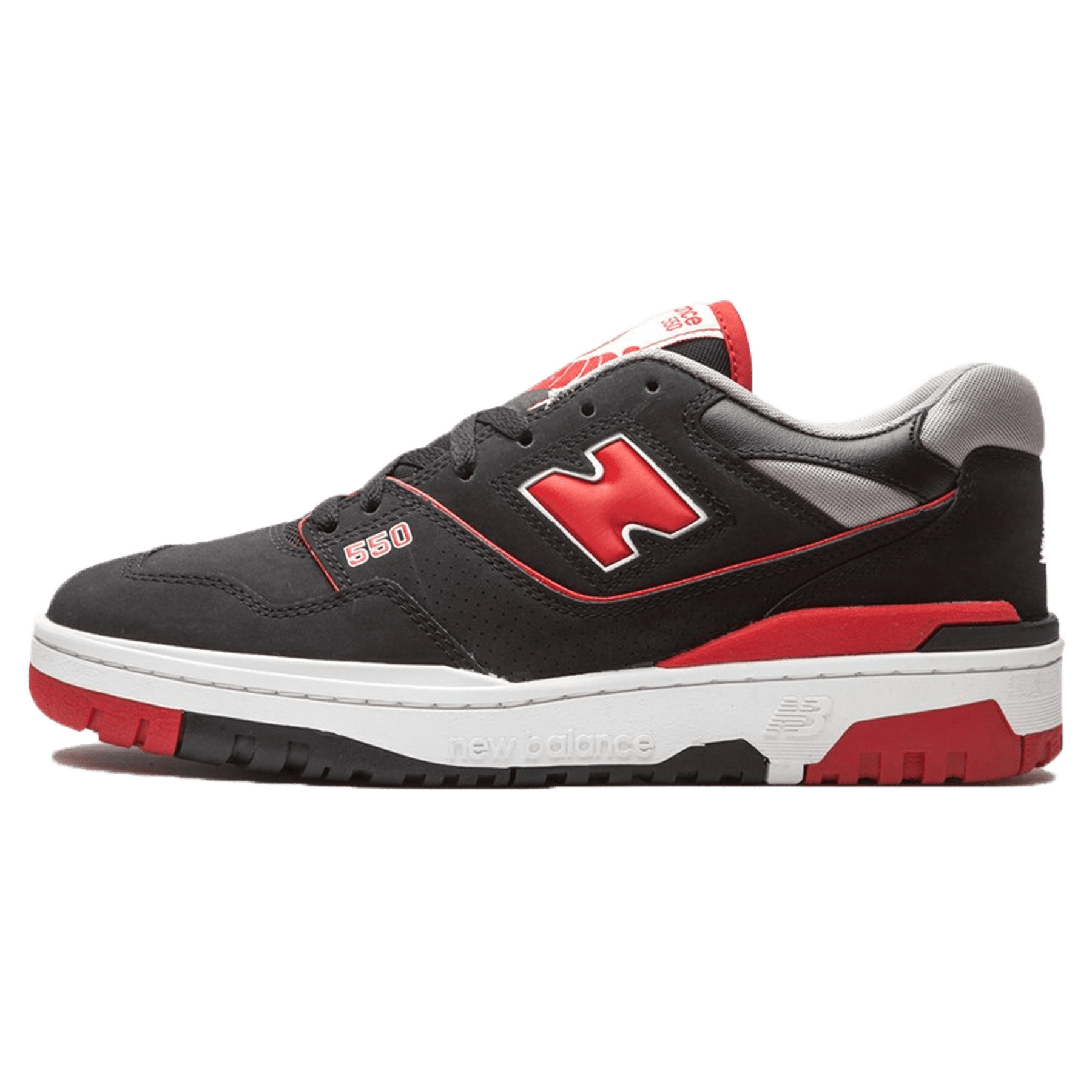 New Balance 550 'Black Red' — UK 3.5 | EU 36 | US 4 — Front View