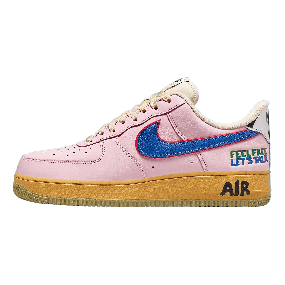 Nike Air Force 1 Low 'Feel Free, Let's Talk' — UK 3 | EU 35.5 | US 3.5 — Front View