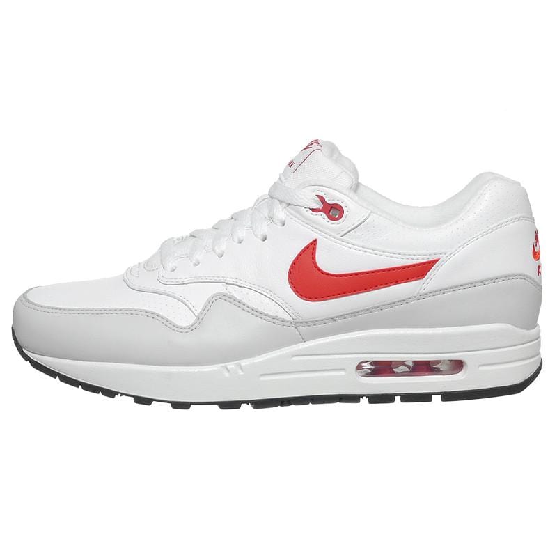 Nike Air Max 1 'Leather' White-University Red — UK 3 | EU 35.5 | US 3.5 — Front View