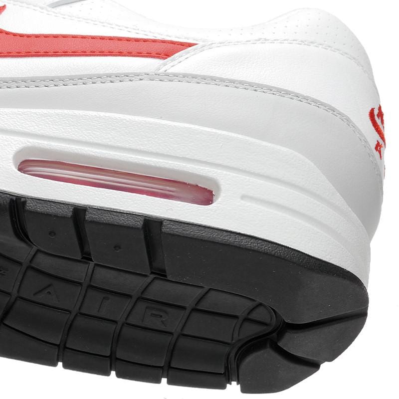 Nike Air Max 1 'Leather' White-University Red — UK 3 | EU 35.5 | US 3.5 — Lifestyle View