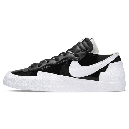 Kaws x sacai x Nike Blazer Low 'Black Patent' — UK 3 | EU 35.5 | US 3.5 — Front View