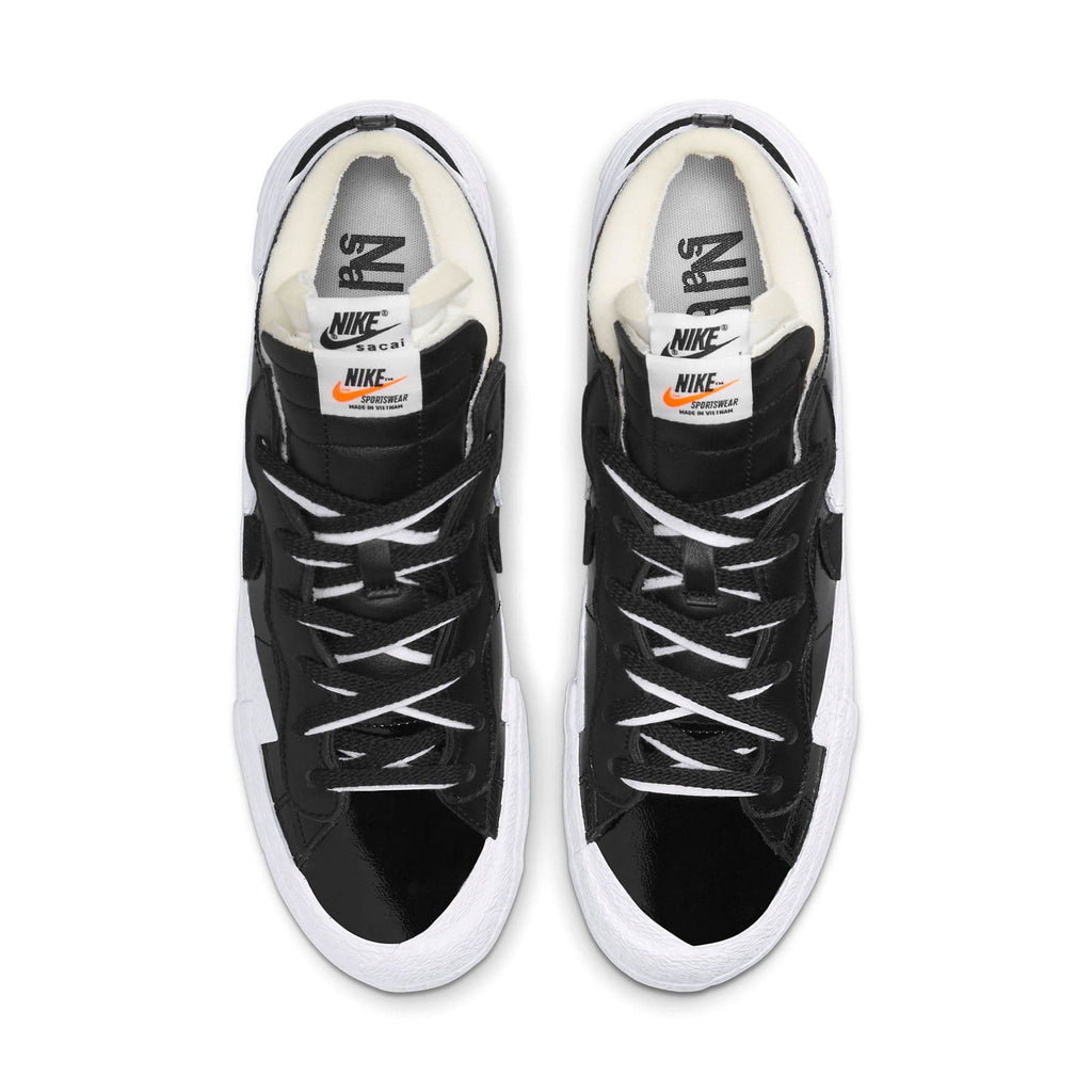 Kaws x sacai x Nike Blazer Low 'Black Patent' — UK 3 | EU 35.5 | US 3.5 — Back View