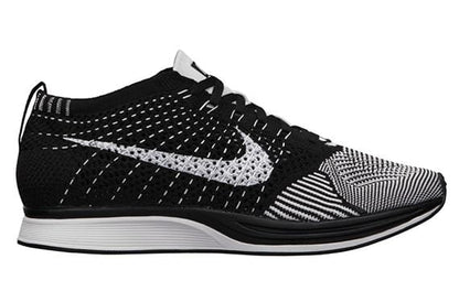 Nike Flyknit Racer - Black-White — UK 3 | EU 35.5 | US 3.5 — Back View