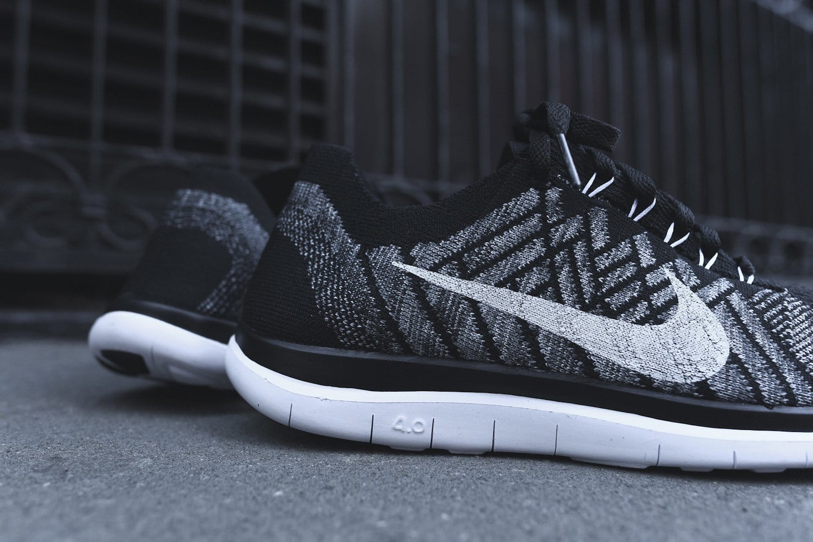 Nike Free 4.0 Flyknit Black — UK 2.5 | EU 35.5 | US 5 — Back View