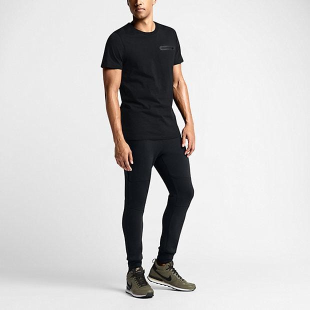 NIKE TECH FLEECE MEN'S TROUSERS - Black — XXS — Top View
