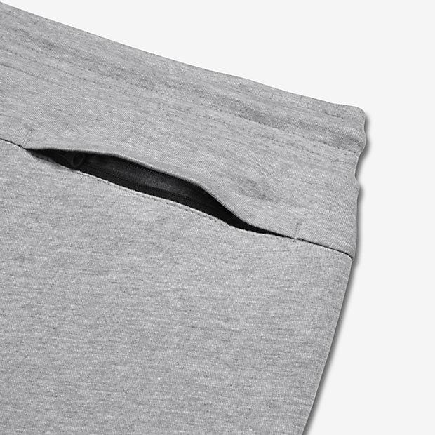 NIKE TECH FLEECE MEN'S TROUSERS - Medium Grey-Black — XXS — Back View