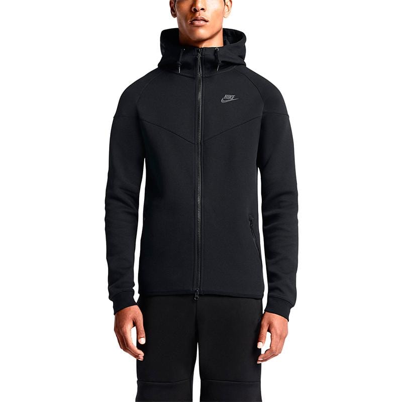 NIKE TECH FLEECE WINDRUNNER MEN'S HOODIE - Black — XXS — Front View